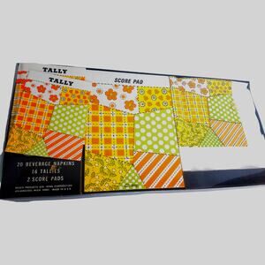 Vintage Bridge Tally & Score Cards Set 20 Napkins 16 Tallies Retro 1970s